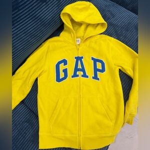 GAP Kids Bright Yellow Hoodie with Blue Logo